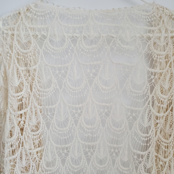 BNWOT Crochet Knit Open Kimono with Tie - Picture 4 of 8